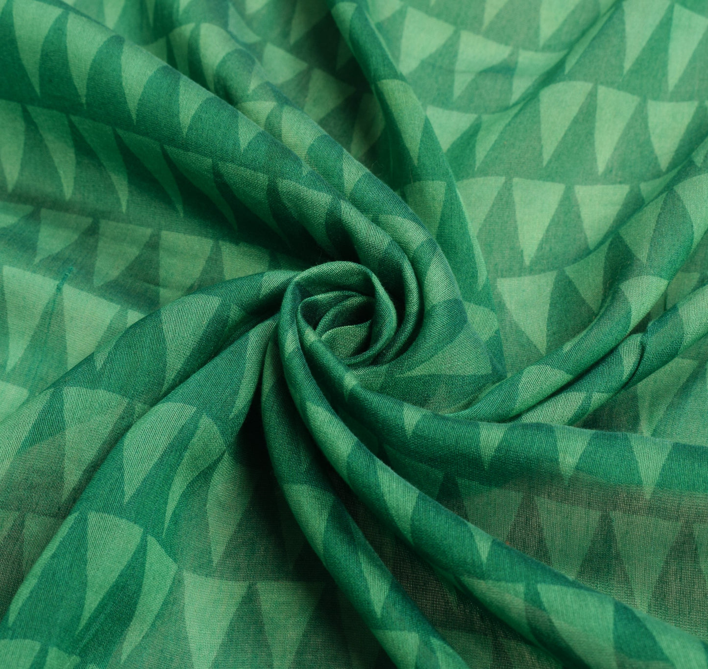 Sushila Vintage Hand Block Printed Dupatta Pure Cotton Teal Green Long Stole