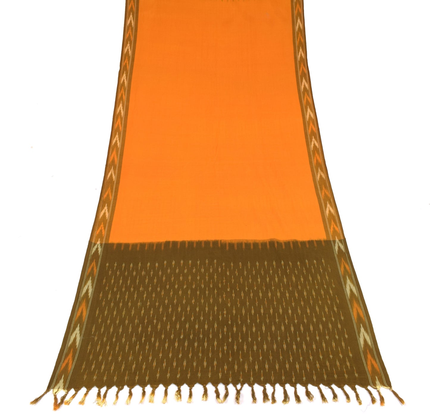 Sushila Vintage Goldfish Ikat Dupatta Pure Cotton Hand Woven Pochampally Stole