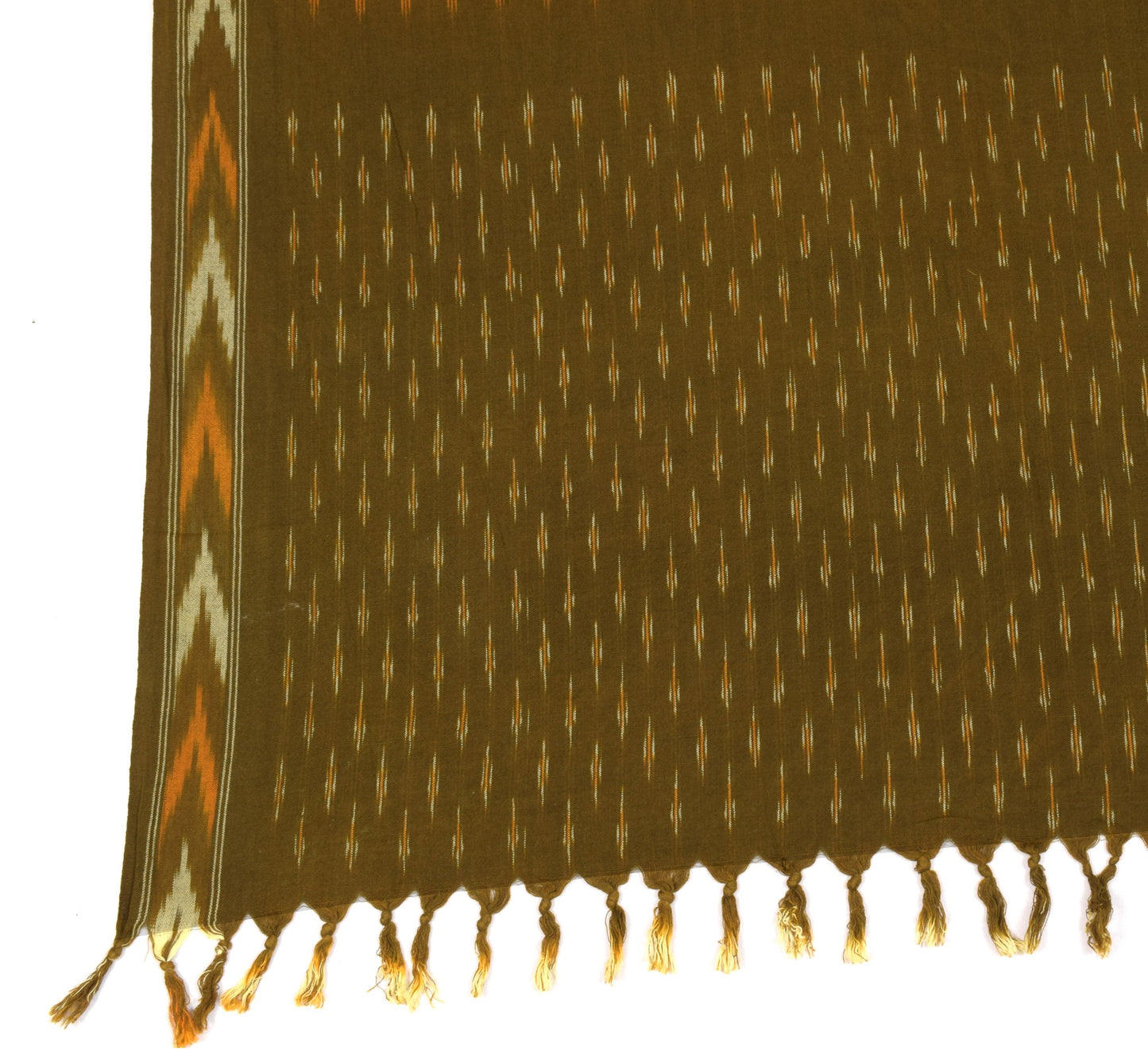 Sushila Vintage Goldfish Ikat Dupatta Pure Cotton Hand Woven Pochampally Stole