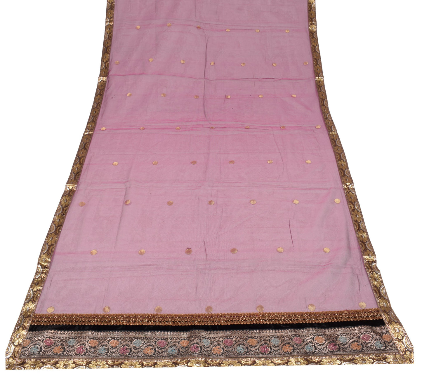 Sushila Vintage Magenta Cotton Silk Dupatta with Patch Work & Woven Long Stole
