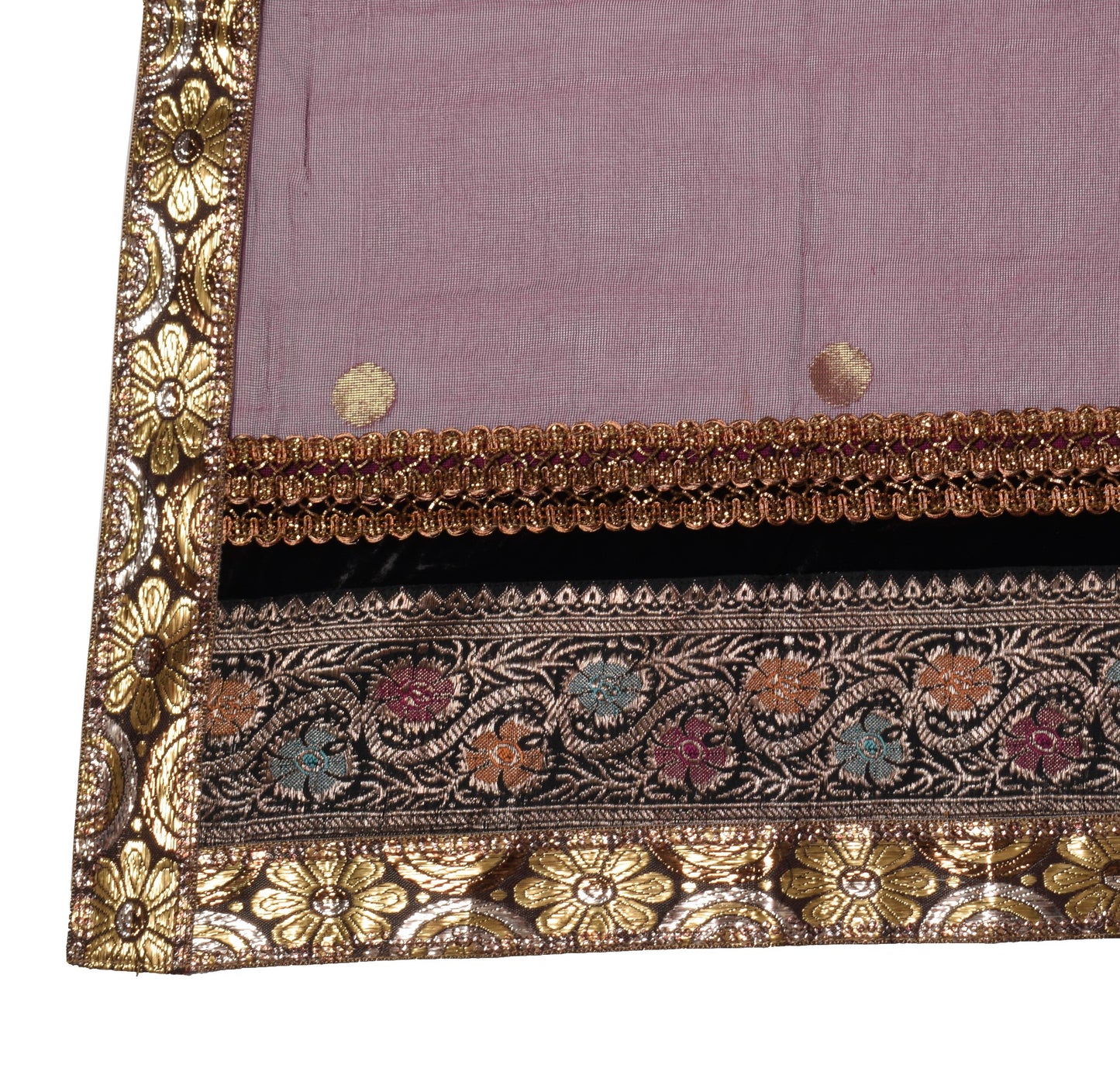 Sushila Vintage Magenta Cotton Silk Dupatta with Patch Work & Woven Long Stole