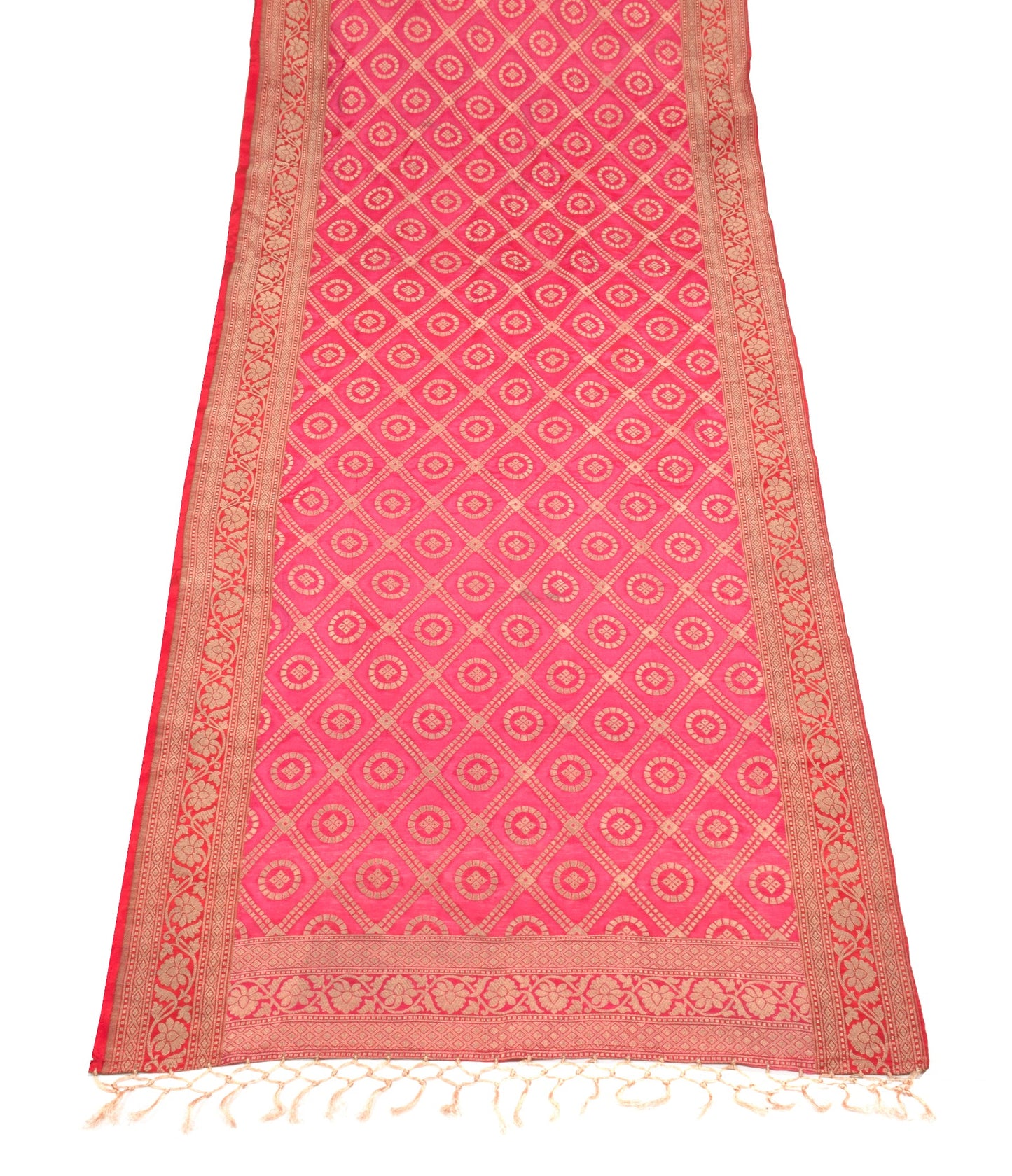 Sushila Vintage Magenta Banarasi Dupatta Art Silk Zari Brocade Ethnic Long Stole