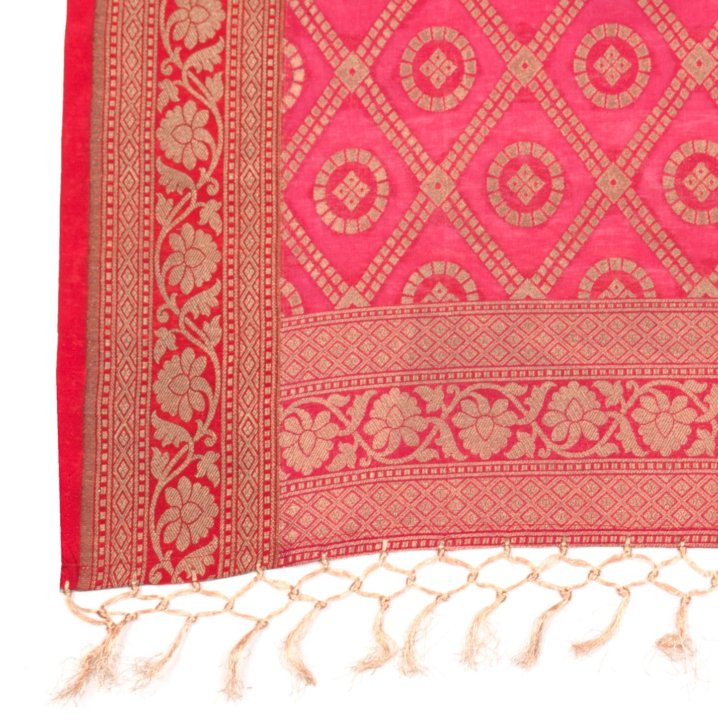 Sushila Vintage Magenta Banarasi Dupatta Art Silk Zari Brocade Ethnic Long Stole