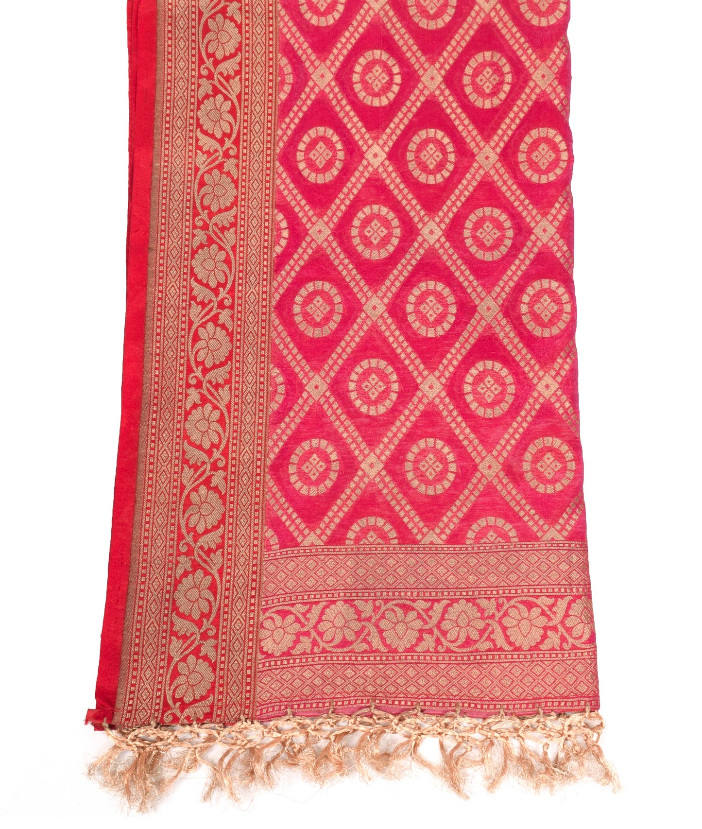 Sushila Vintage Magenta Banarasi Dupatta Art Silk Zari Brocade Ethnic Long Stole