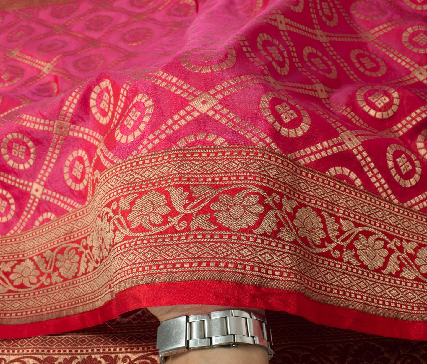 Sushila Vintage Magenta Banarasi Dupatta Art Silk Zari Brocade Ethnic Long Stole