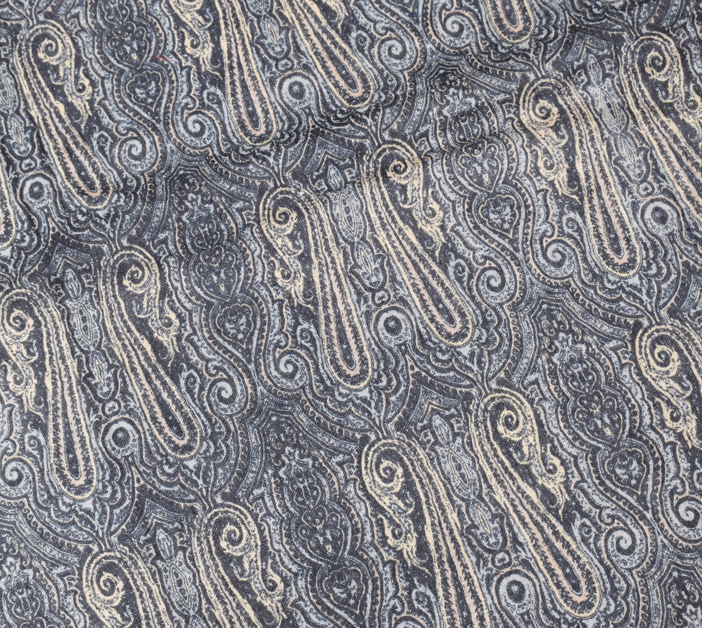 Sushila Vintage Pure Woolen Black Dupatta Paisley Printed Soft Shawl Long Stole