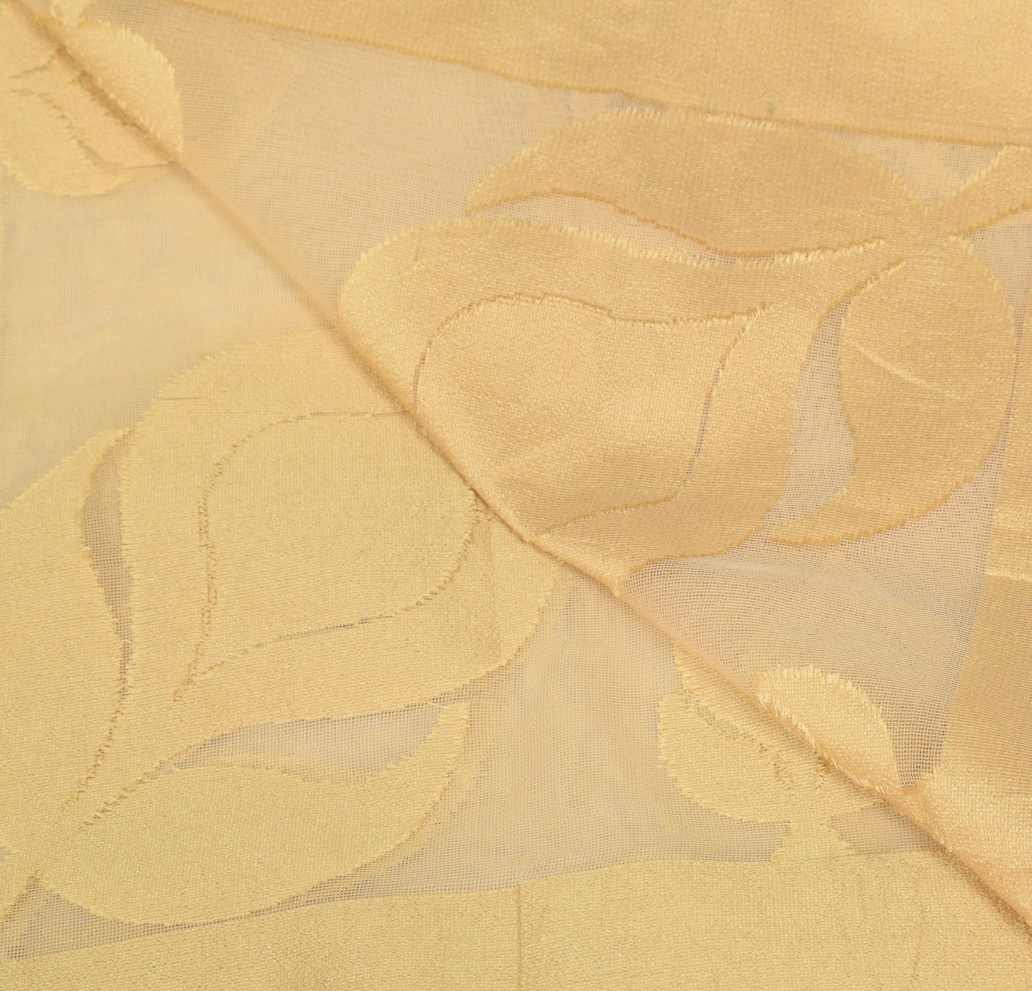 Sushila Vintage Light Brown Net Dupatta All Over Floral Woven Long Stole Scarves