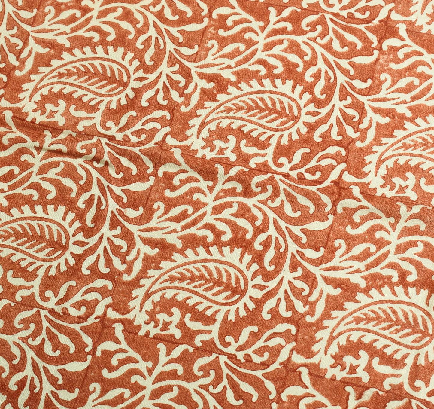 Sushila Vintage  Pure Woolen Dupatta Cream Brown Hand Block Printed Long Stole