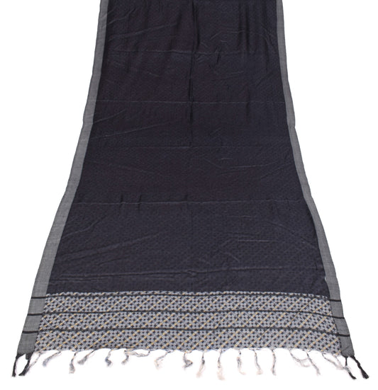 Sushila Vintage Black Pure Woolen Dupatta Printed & Woven Soft Shawl Long Stole