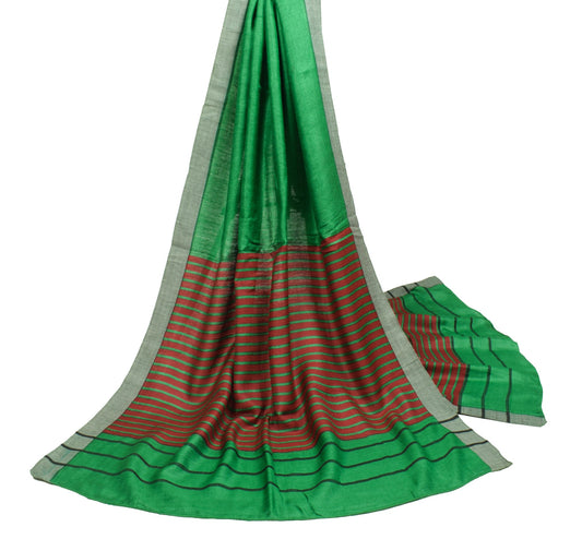 Sushila Vintage Green Printed Dupatta 100% Pure Woolen Soft Shawl Long Stole