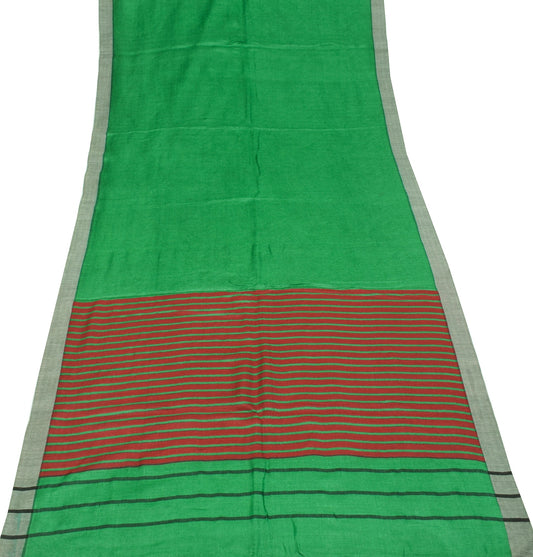 Sushila Vintage Green Printed Dupatta 100% Pure Woolen Soft Shawl Long Stole