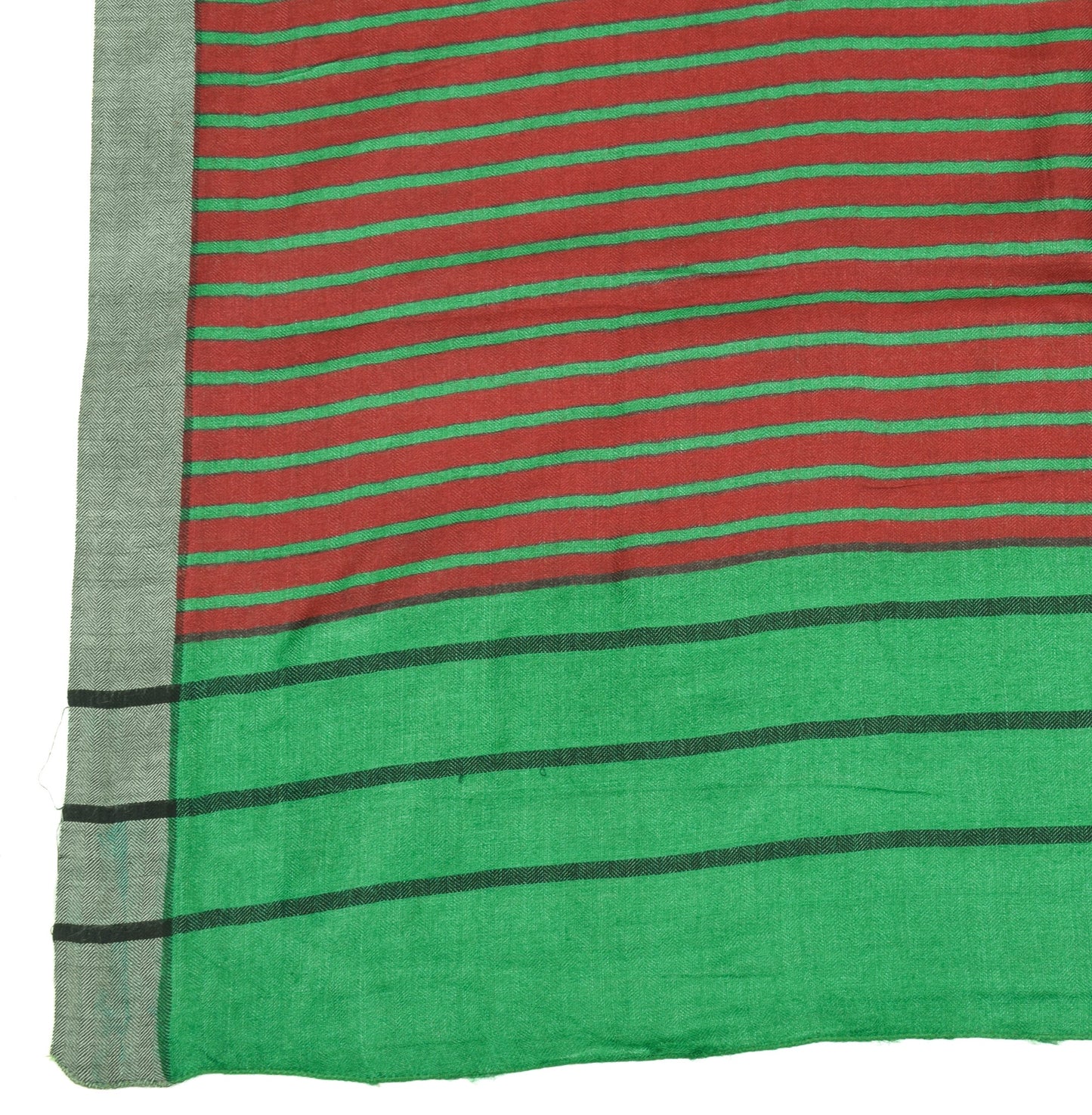 Sushila Vintage Green Printed Dupatta 100% Pure Woolen Soft Shawl Long Stole