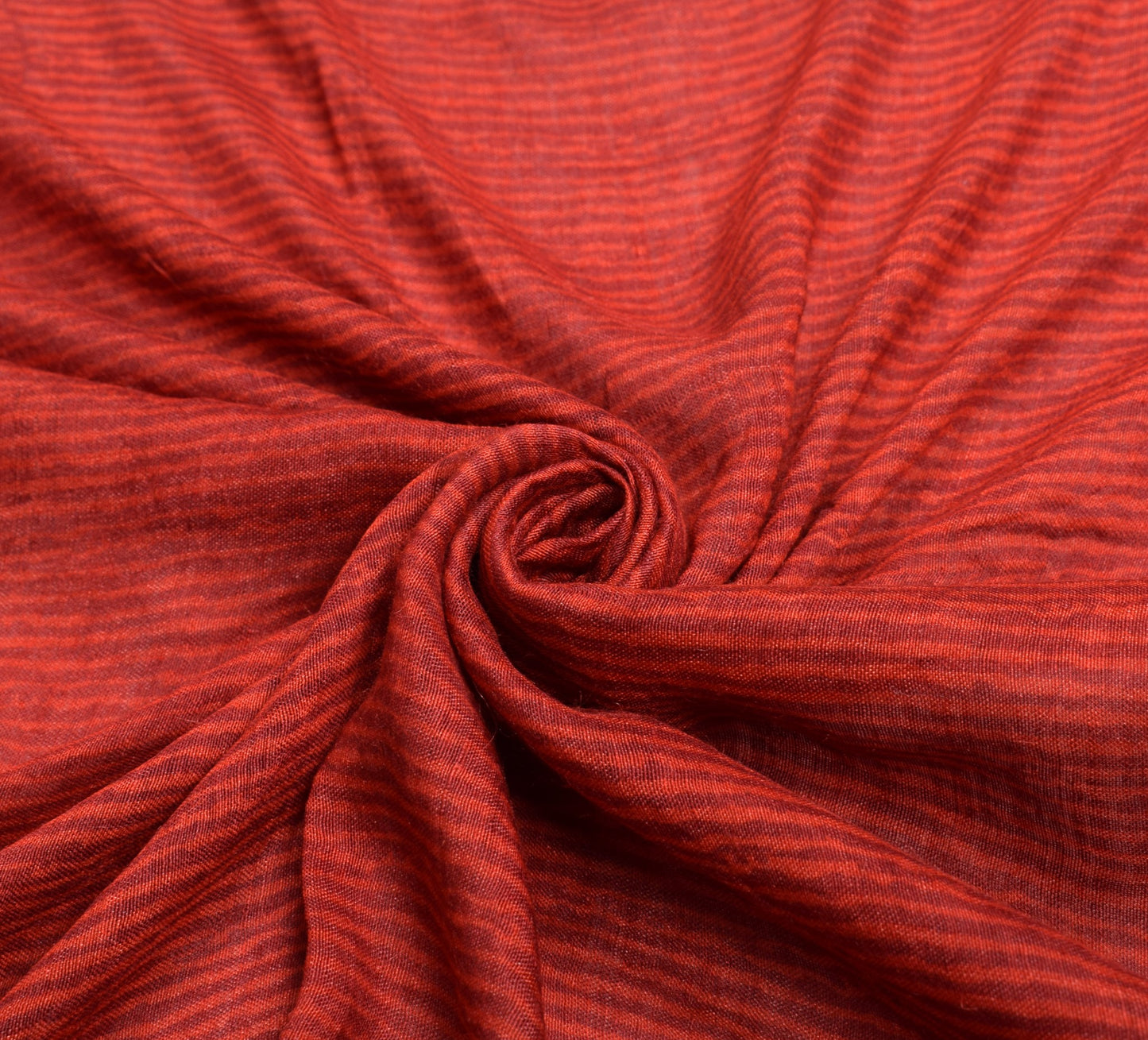 Sushila Vintage Red Stripe Dupatta Pure Cotton Silk Woven Block Print Long Stole