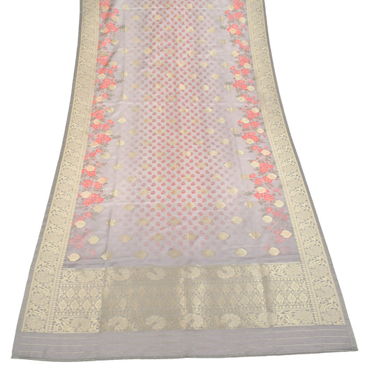 Sushila Vintage Mauve Dupatta Pure Cotton Silk Woven Printed Floral Long Stole