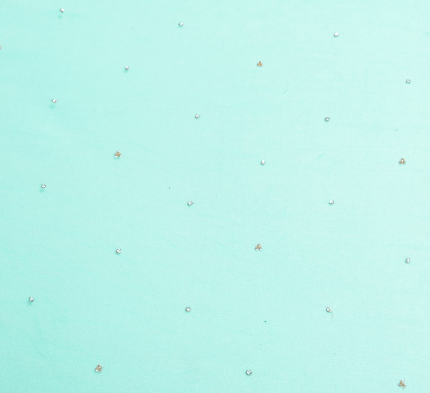 Sushila Vintage Turq. Green Plain Dupatta with Hand Beaded Border Net Long Stole