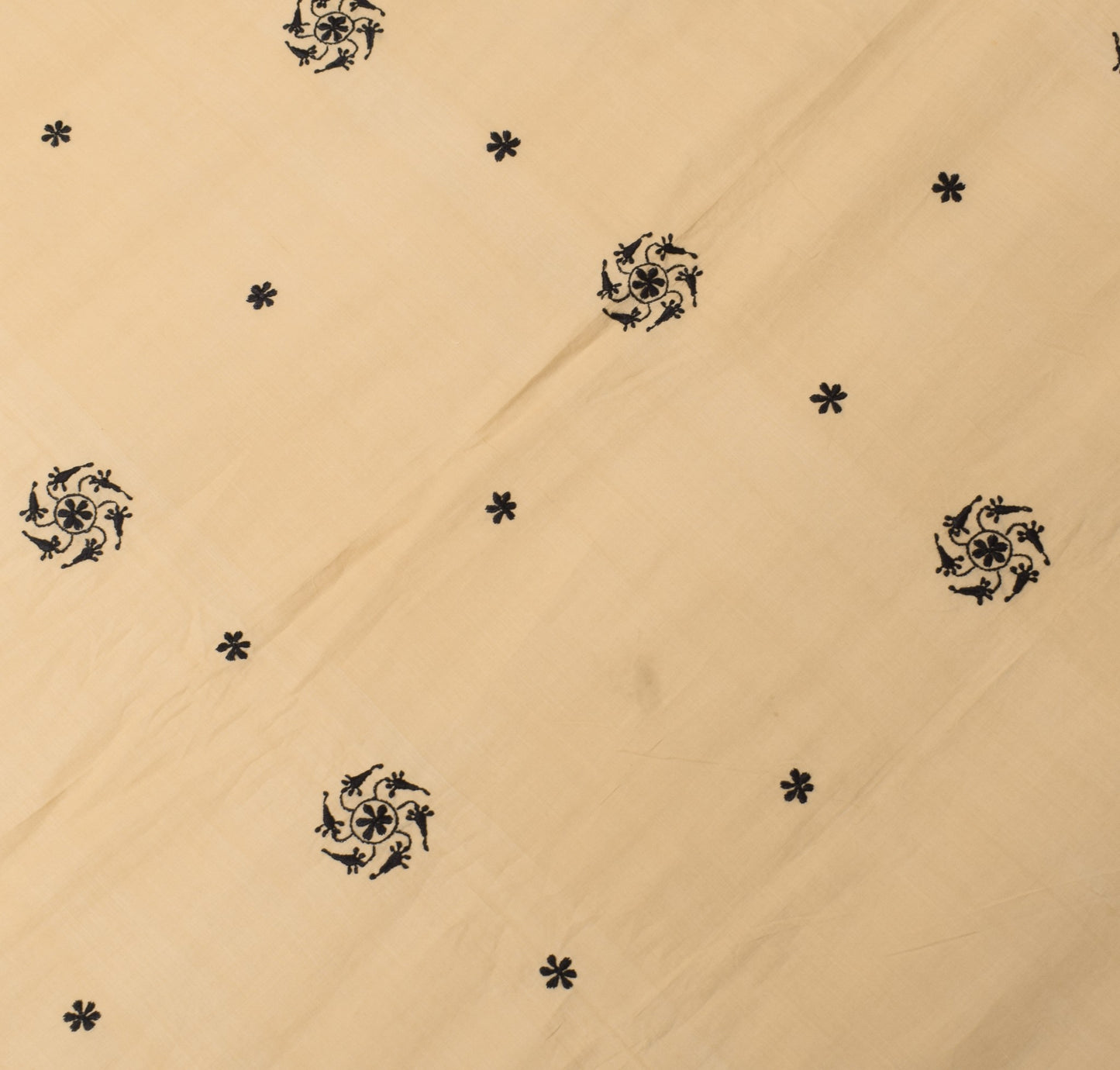 Sushila Vintage Hand Embroidered Dupatta 100% Pure Cotton Floral Soft Long Stole