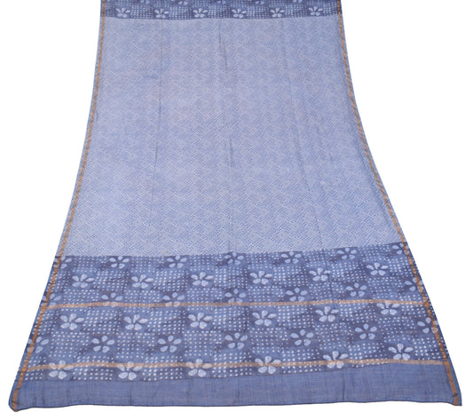 Sushila Vintage Black Dupatta Pure Cotton Silk Printed Geometric Soft Long Stole