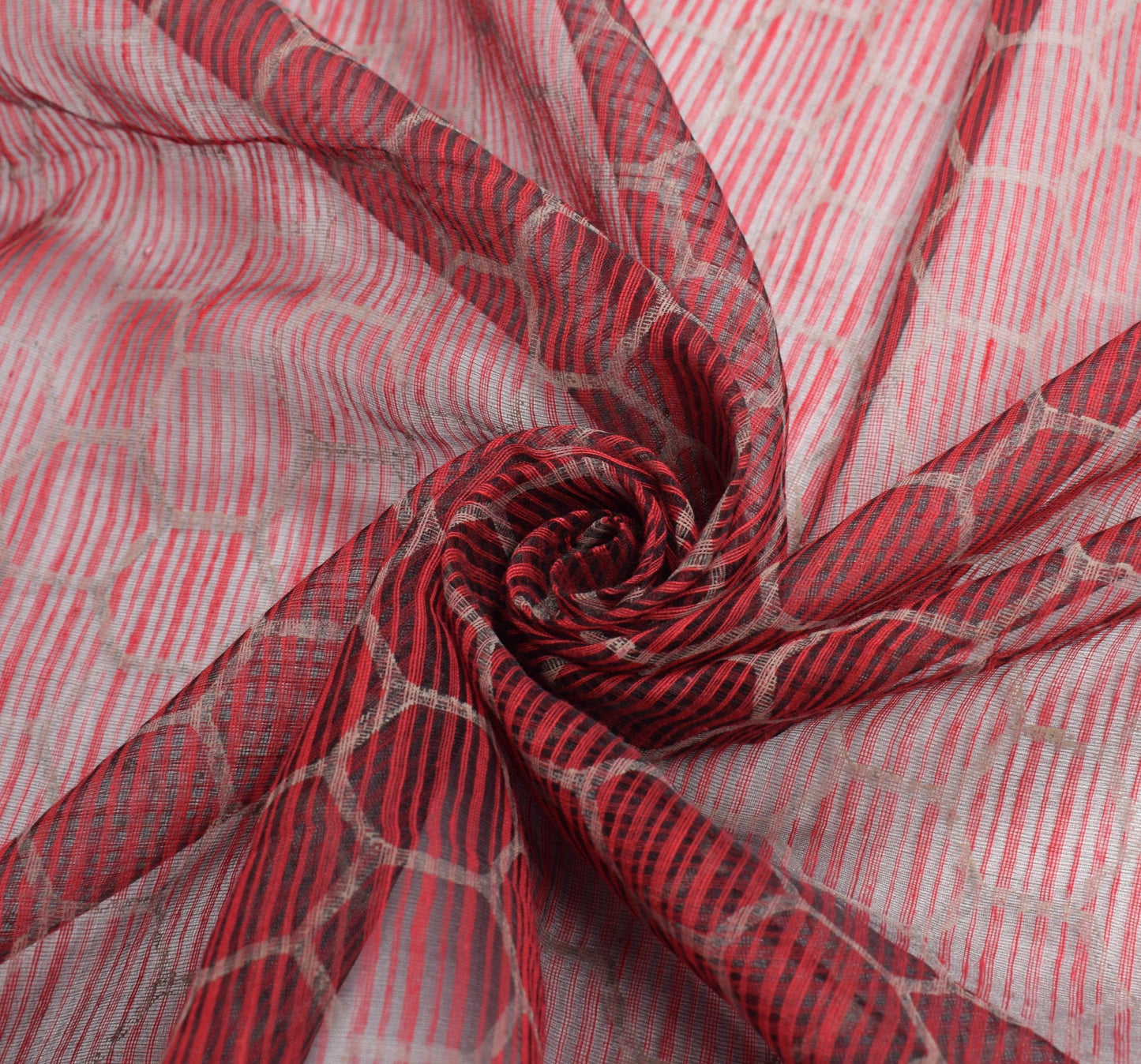 Sushila Vintage Maroon Woven Dupatta Art Cotton Silk Woven Stripes Long Stole