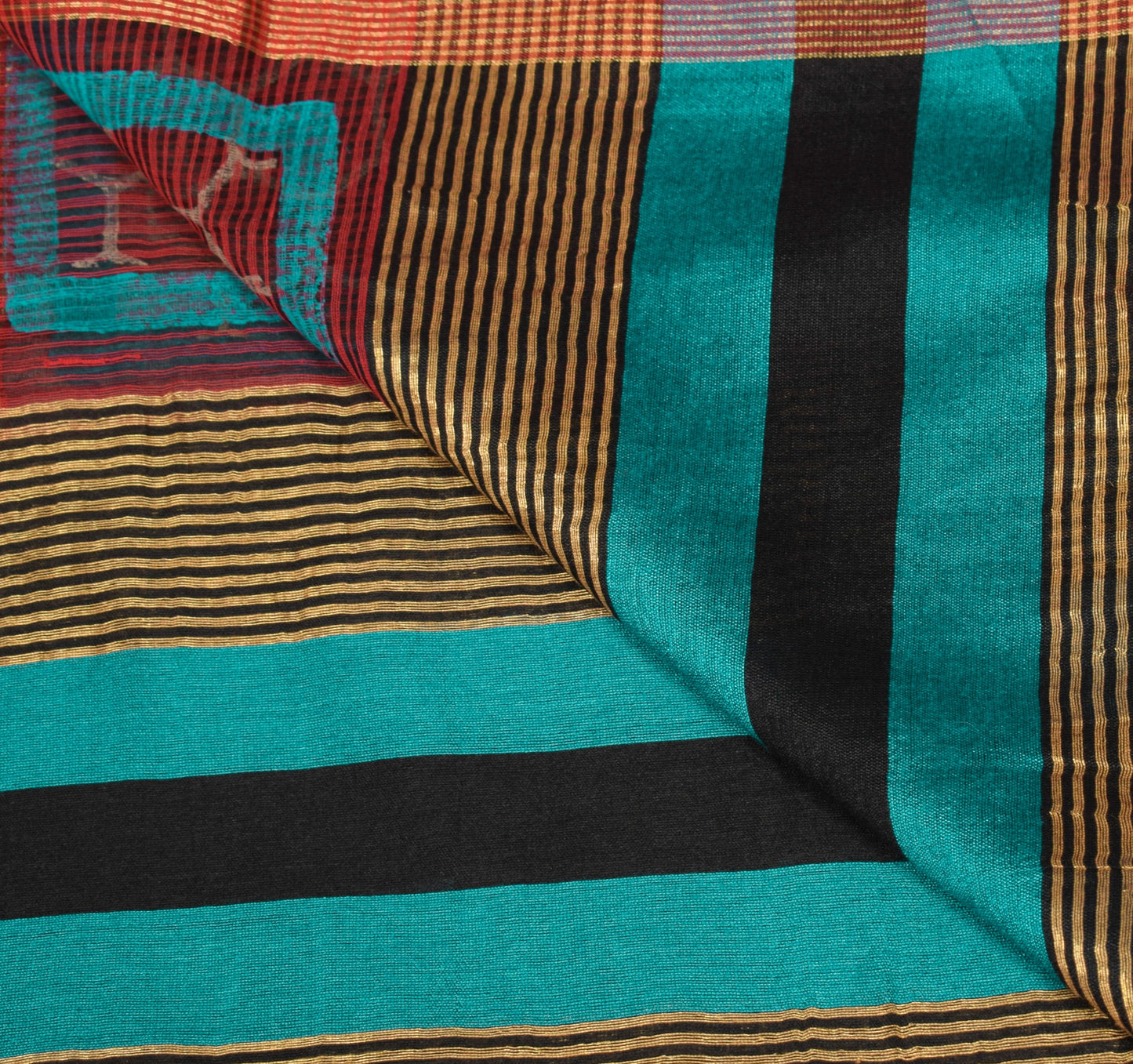 Sushila Vintage Maroon Woven Dupatta Art Cotton Silk Woven Stripes Long Stole