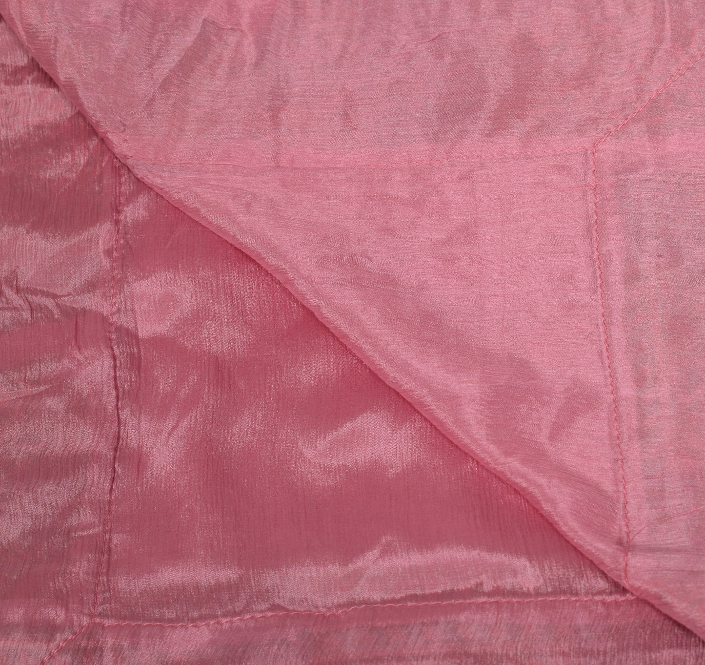 Sushila Vintage Pink Dupatta with Floral Woven Border Pure Chiffon Long Stole
