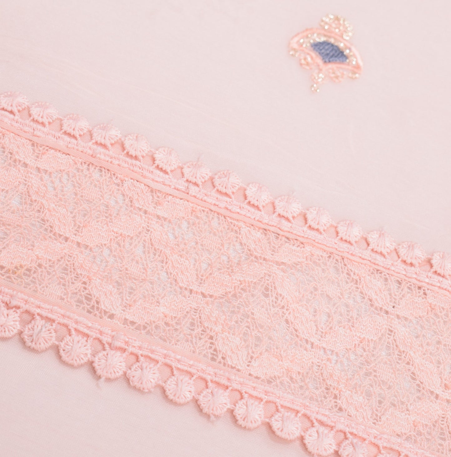 Sushila Vintage Pink Cutwork Dupatta Embroidered Designer Pure Silk Long Stole