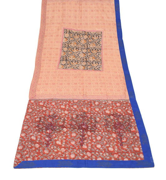 Sushila Vintage Peach Dupatta Hand Block Print Patch Work BRANDED Long Stole