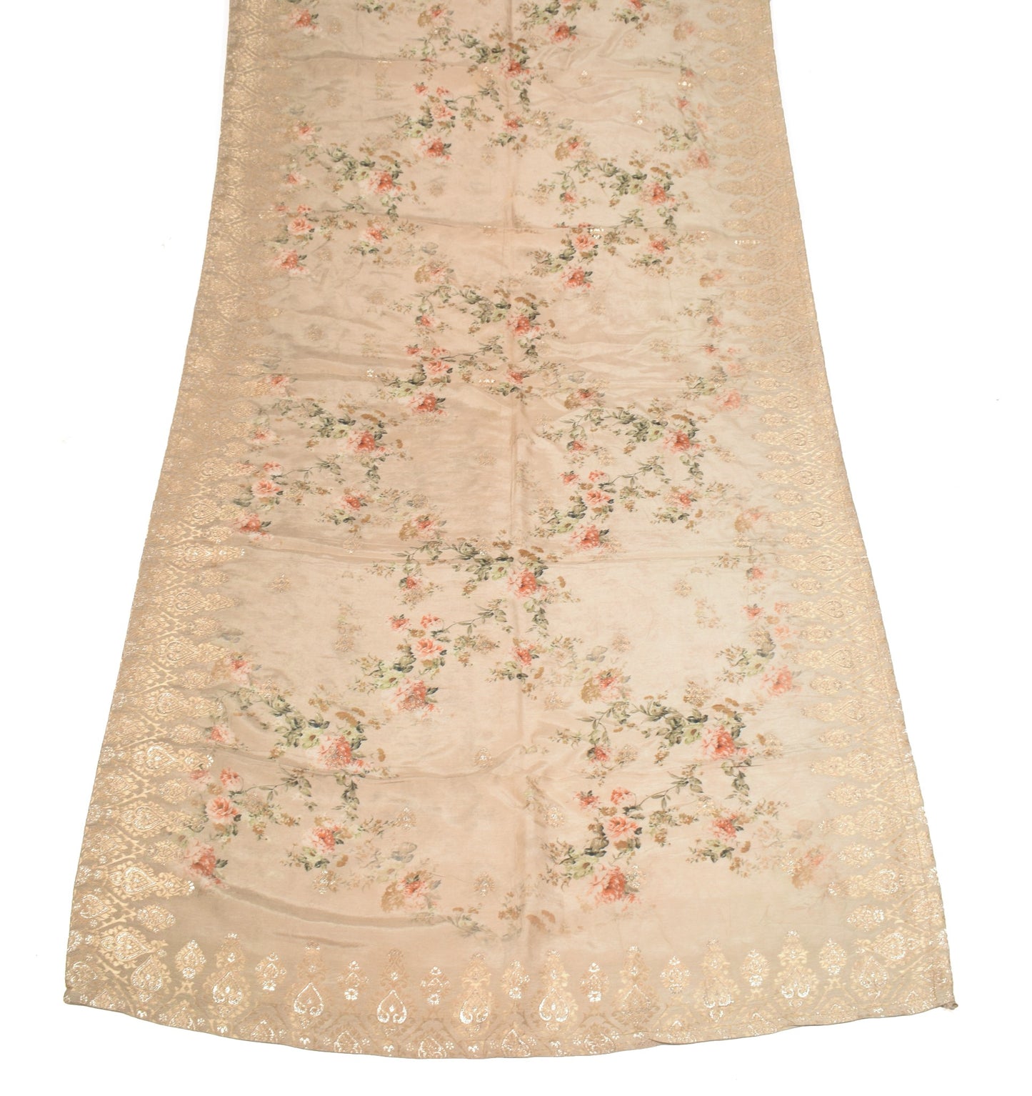 Sushila Vintage Brown Digital Printed Dupatta Zari Woven Pure Silk Long Stole