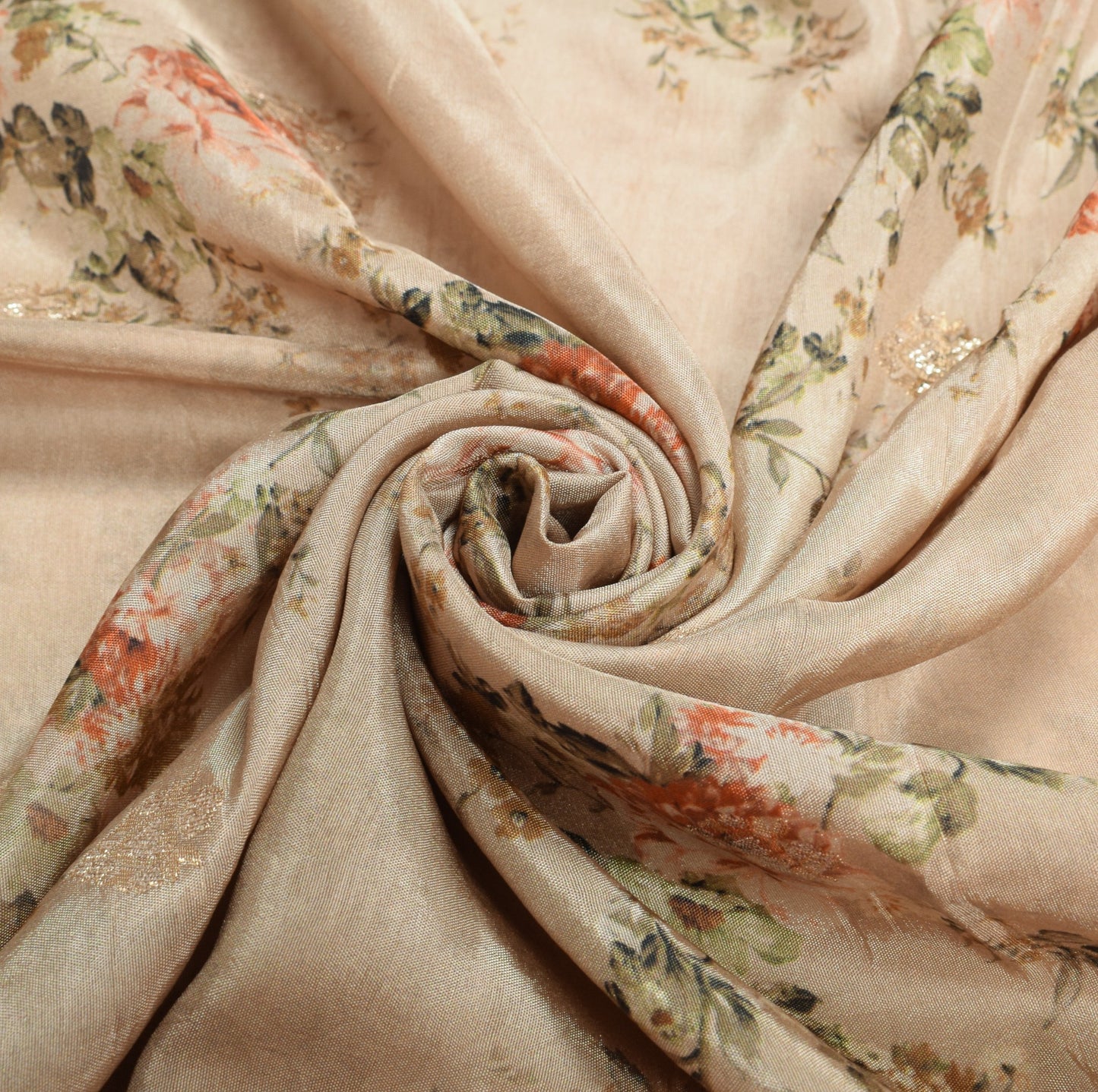 Sushila Vintage Brown Digital Printed Dupatta Zari Woven Pure Silk Long Stole