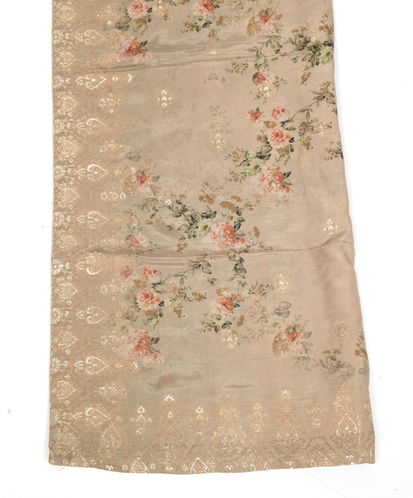 Sushila Vintage Brown Digital Printed Dupatta Zari Woven Pure Silk Long Stole