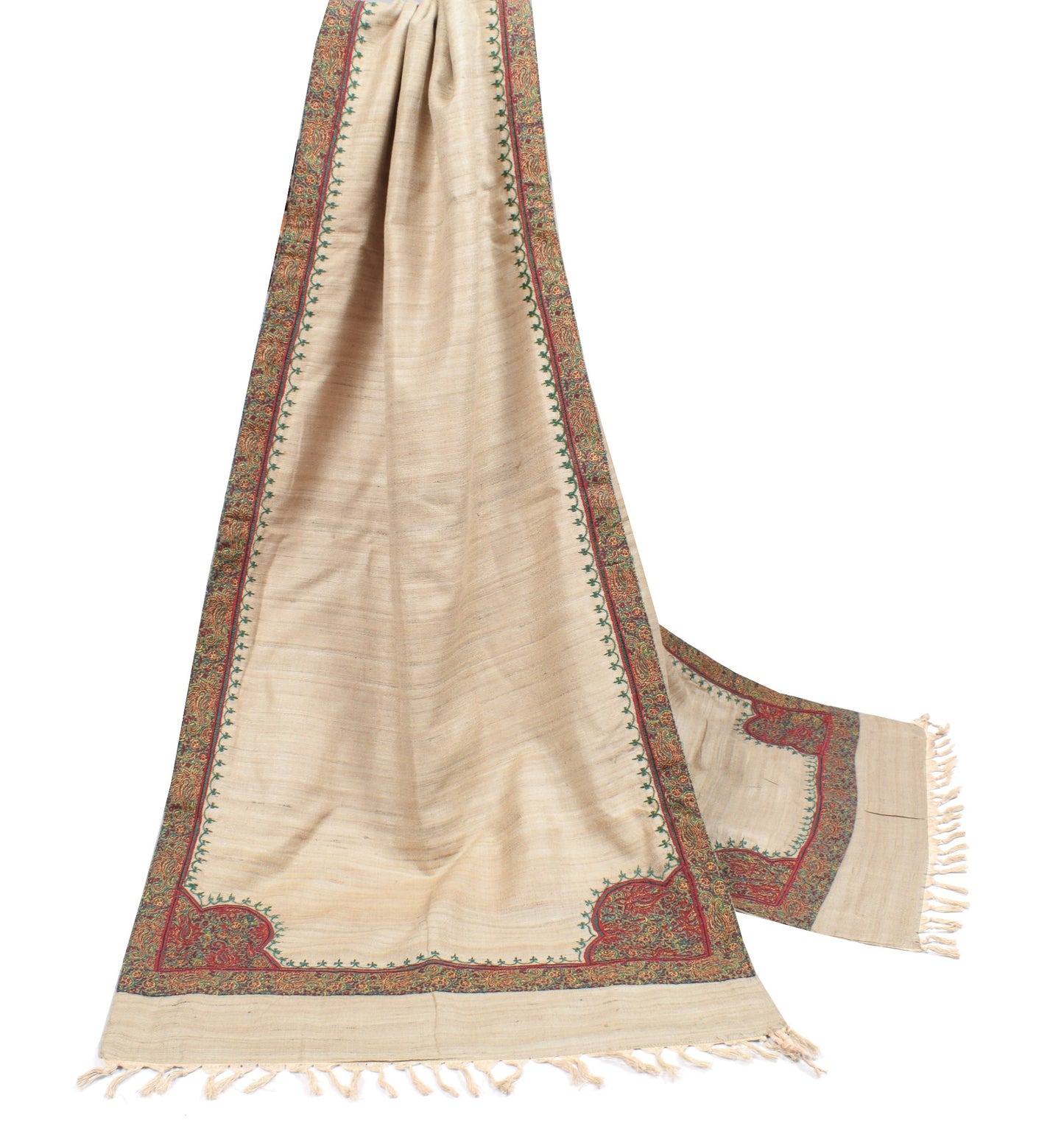 Sushila Vintage Brown Dupatta 100% Pure Khadi Patch Work Premium Long Stole Wrap