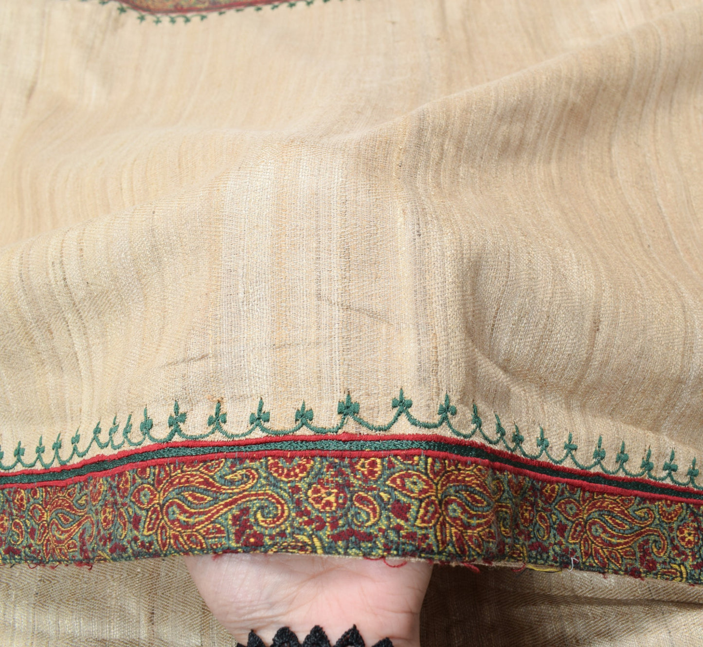 Sushila Vintage Brown Dupatta 100% Pure Khadi Patch Work Premium Long Stole Wrap