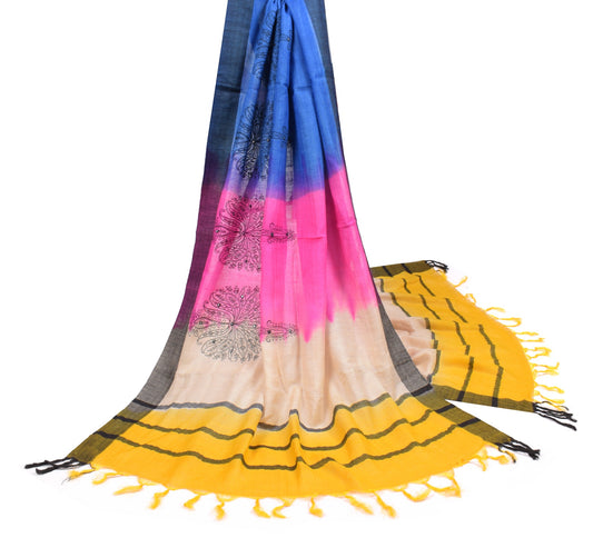 Sushila Vintage Pure Woolen Dupatta Multi-Color Floral Embroidered Long Stole