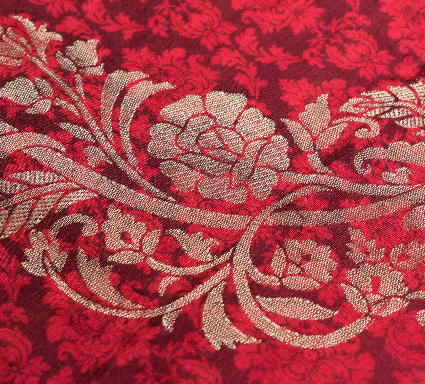 Sushila Vintage Maroon Floral Dupatta Digital Print Woven Cotton Silk Long Stole