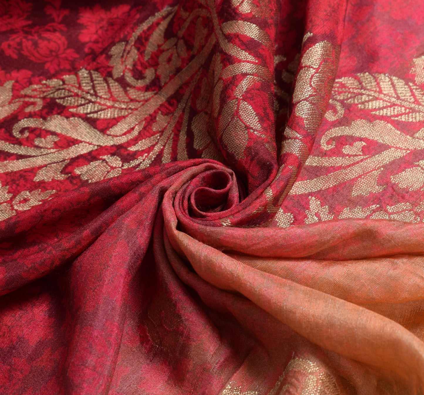 Sushila Vintage Maroon Floral Dupatta Digital Print Woven Cotton Silk Long Stole