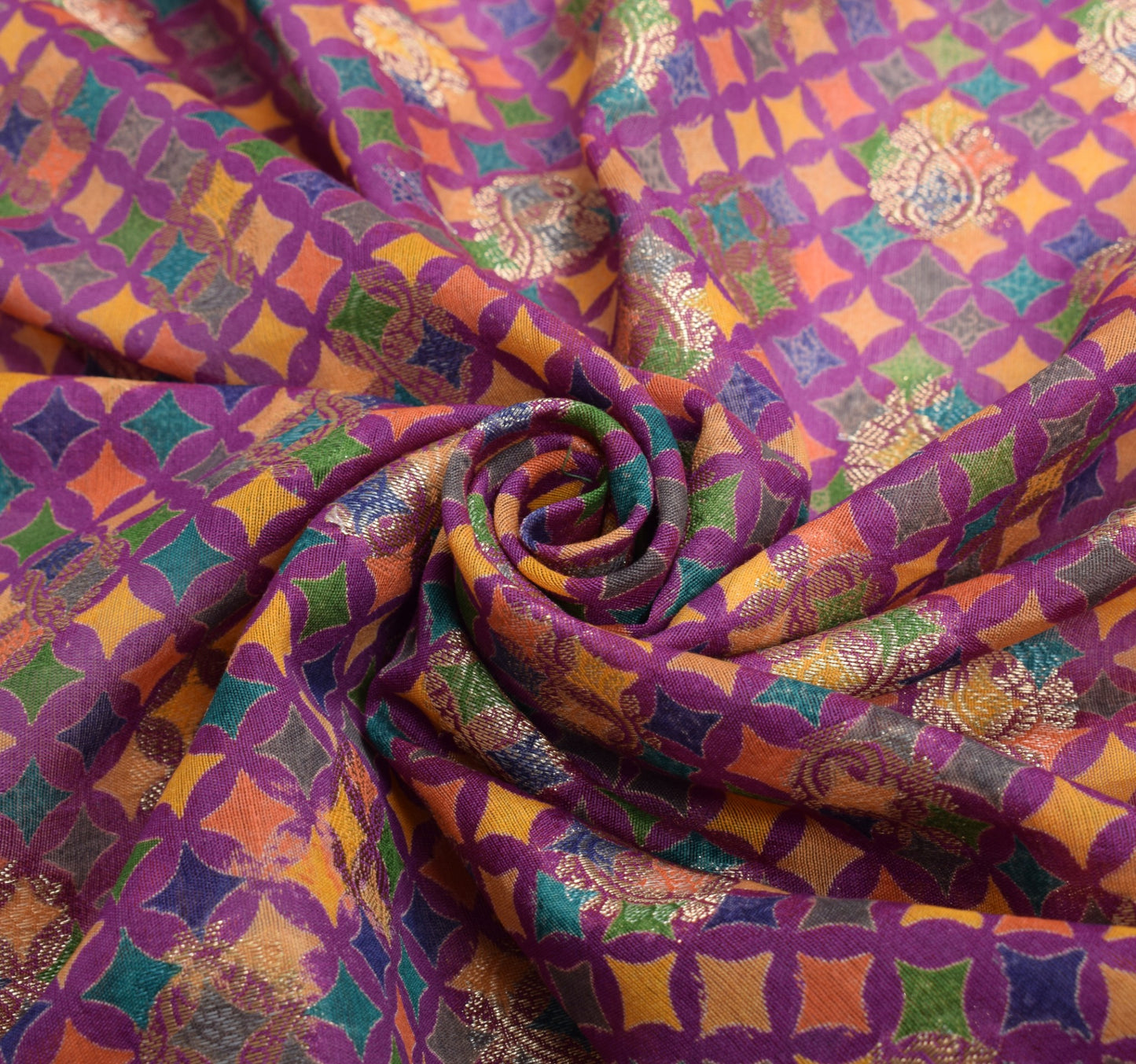 Sushila Vintage Purple Art Silk Dupatta Printed & Woven Daily Wear Long Stole