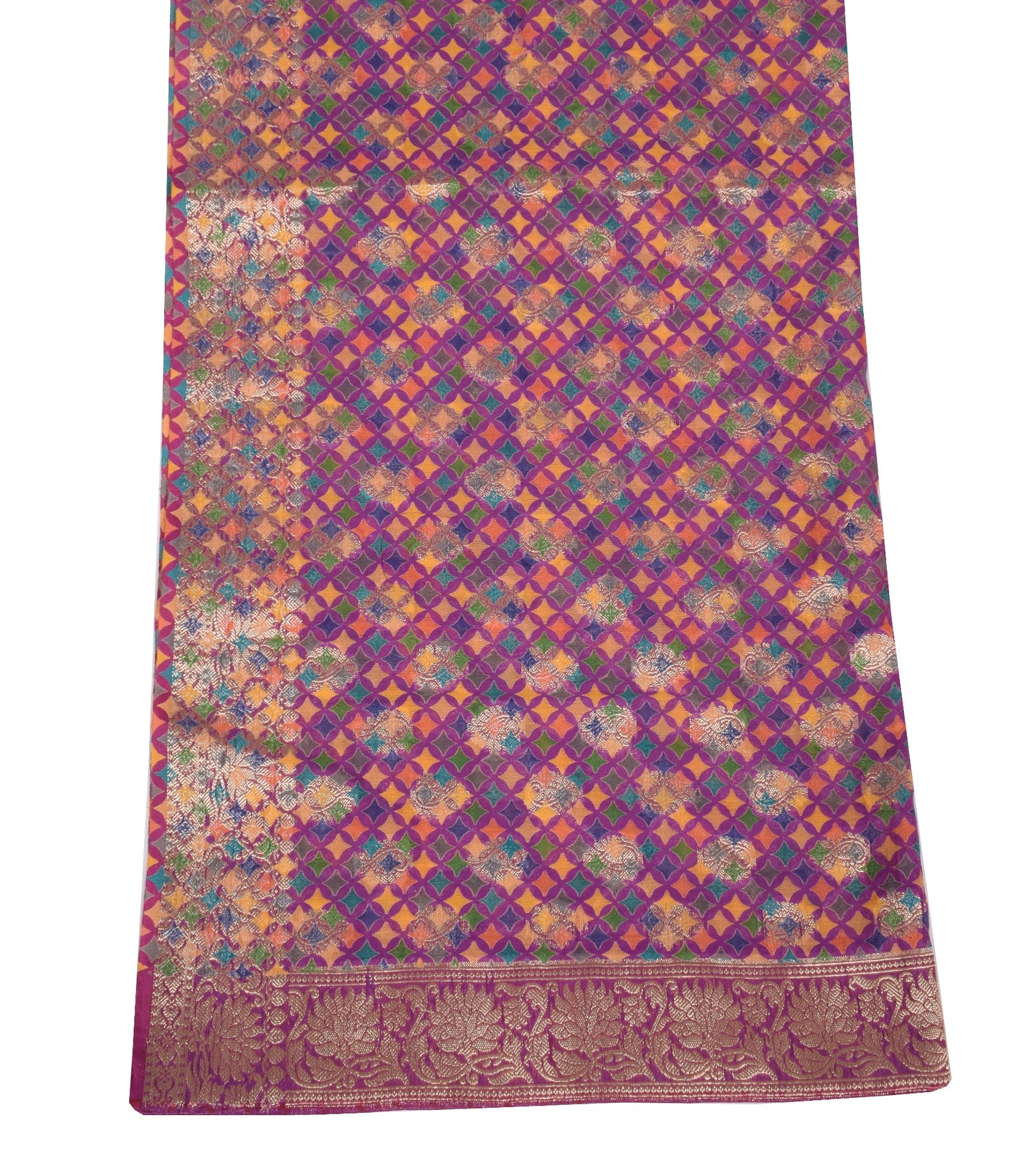 Sushila Vintage Purple Art Silk Dupatta Printed & Woven Daily Wear Long Stole