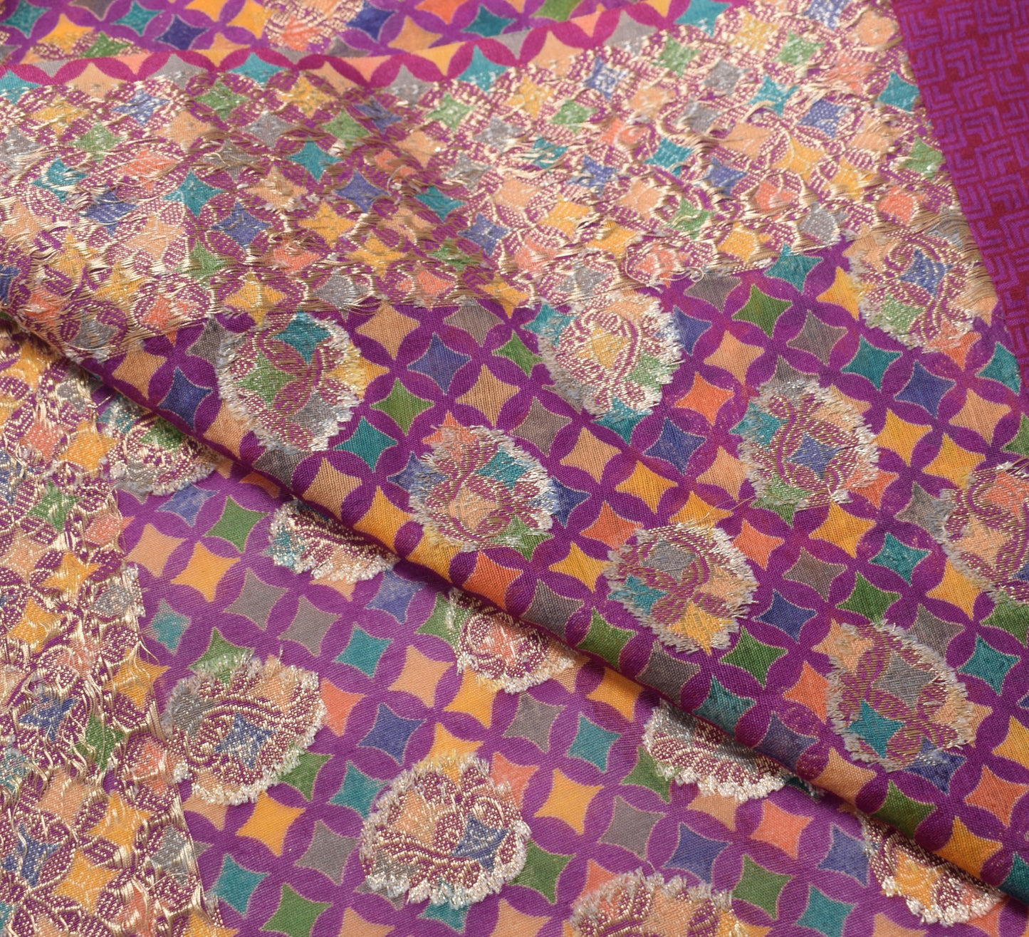 Sushila Vintage Purple Art Silk Dupatta Printed & Woven Daily Wear Long Stole
