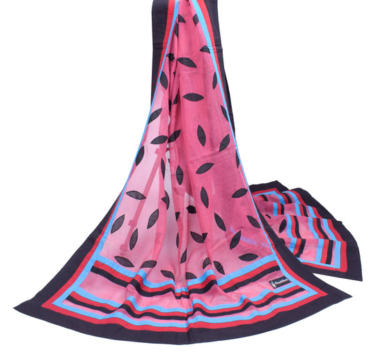 Sushila Vintage BRANDED Pink Dupatta Maheshwari Cotton Patch Work Long Stole