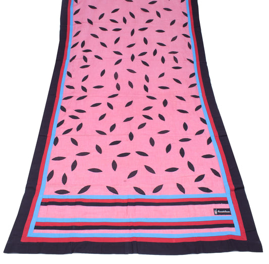 Sushila Vintage BRANDED Pink Dupatta Maheshwari Cotton Patch Work Long Stole