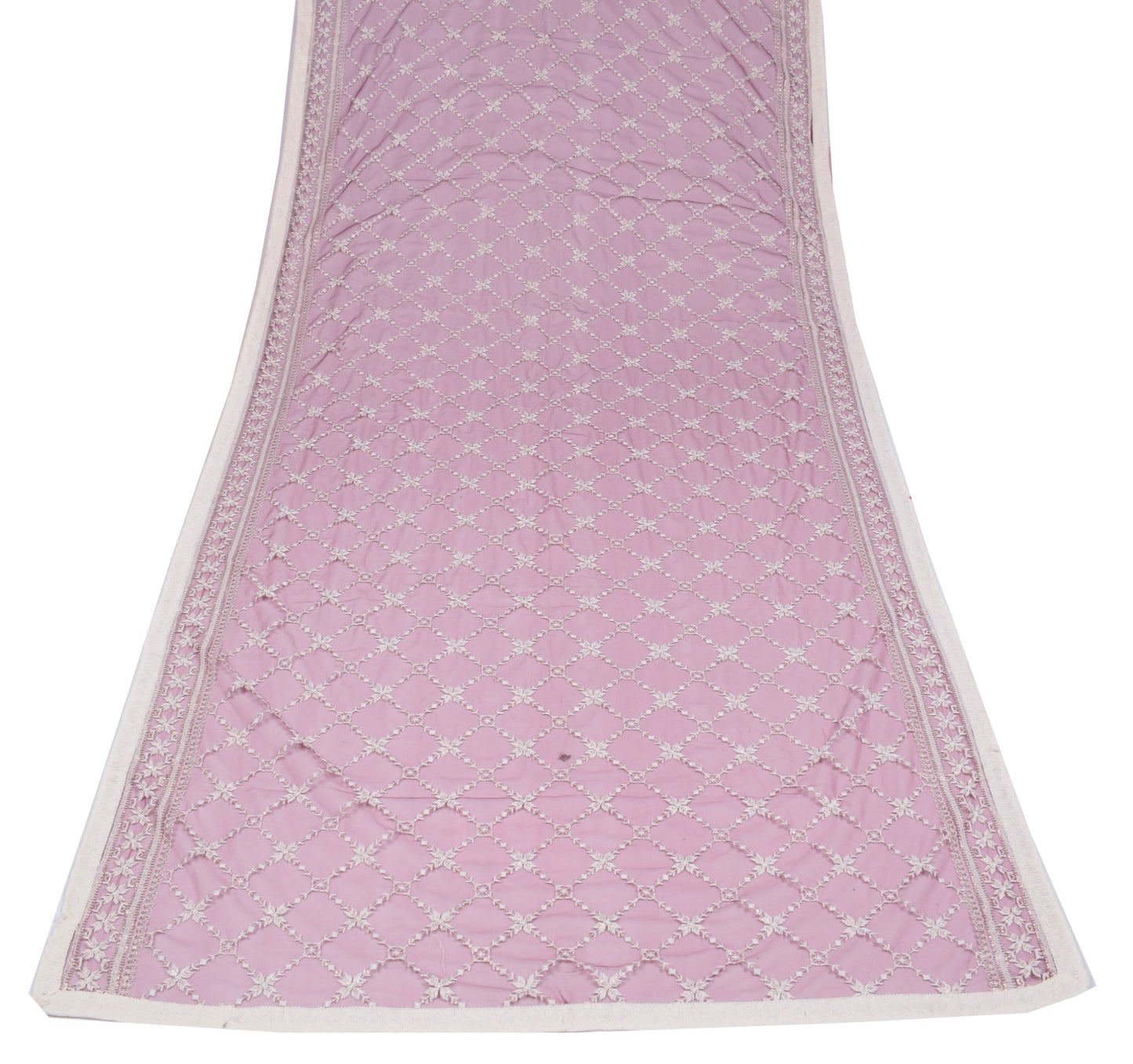 Sushila Vintage Floral Zaal Dupatta Net Mesh Wine Embroidered Ethnic Long Stole