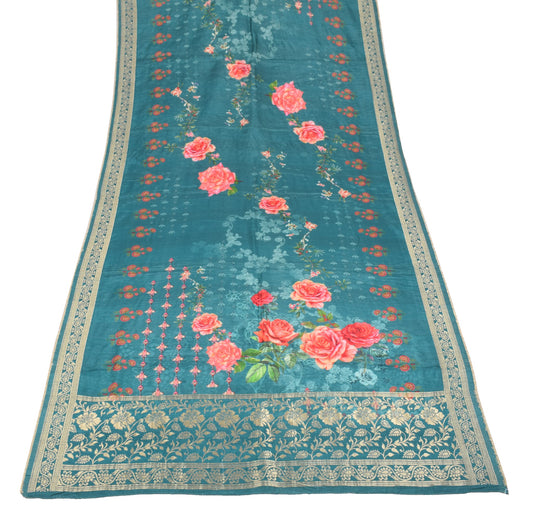 Sushila Vintage Digital Printed Dupatta Pure Cotton Brocade Floral Long Stole