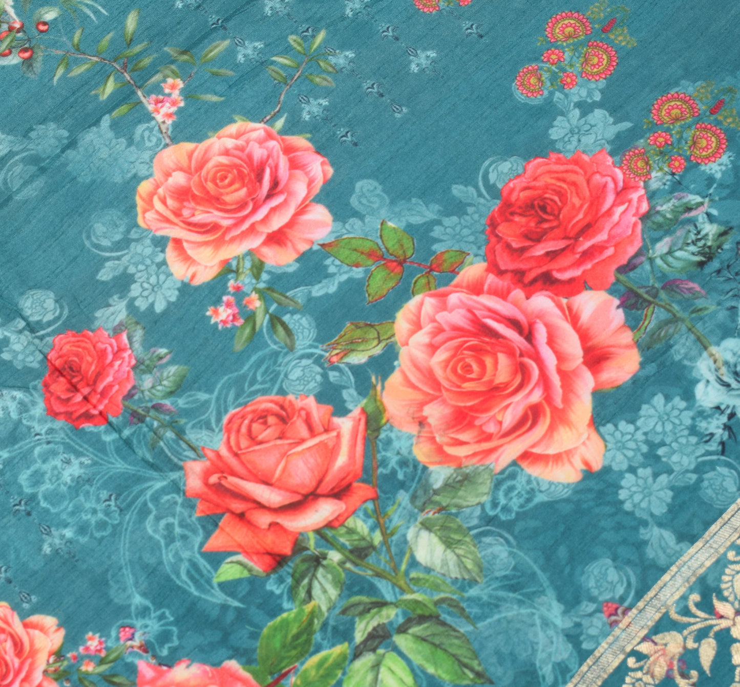 Sushila Vintage Digital Printed Dupatta Pure Cotton Brocade Floral Long Stole
