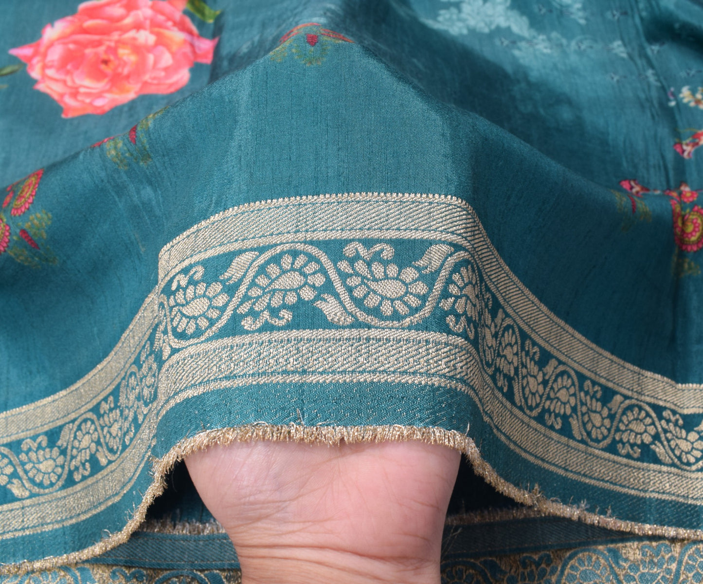 Sushila Vintage Digital Printed Dupatta Pure Cotton Brocade Floral Long Stole