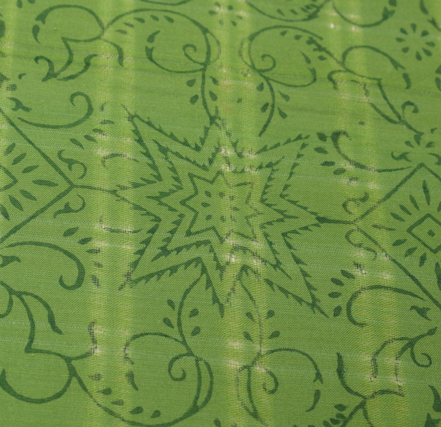 Sushila Vintage Green Floral Dupatta Hand Block Printed Pure Cotton Long Stole