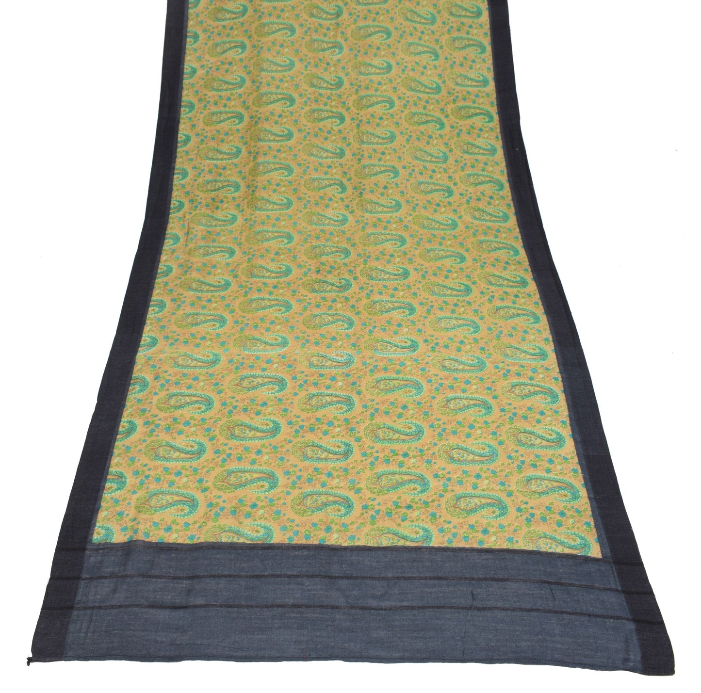 Sushila Vintage Brown Printed Dupatta Pure Woolen Woven Soft Indian Long Stole