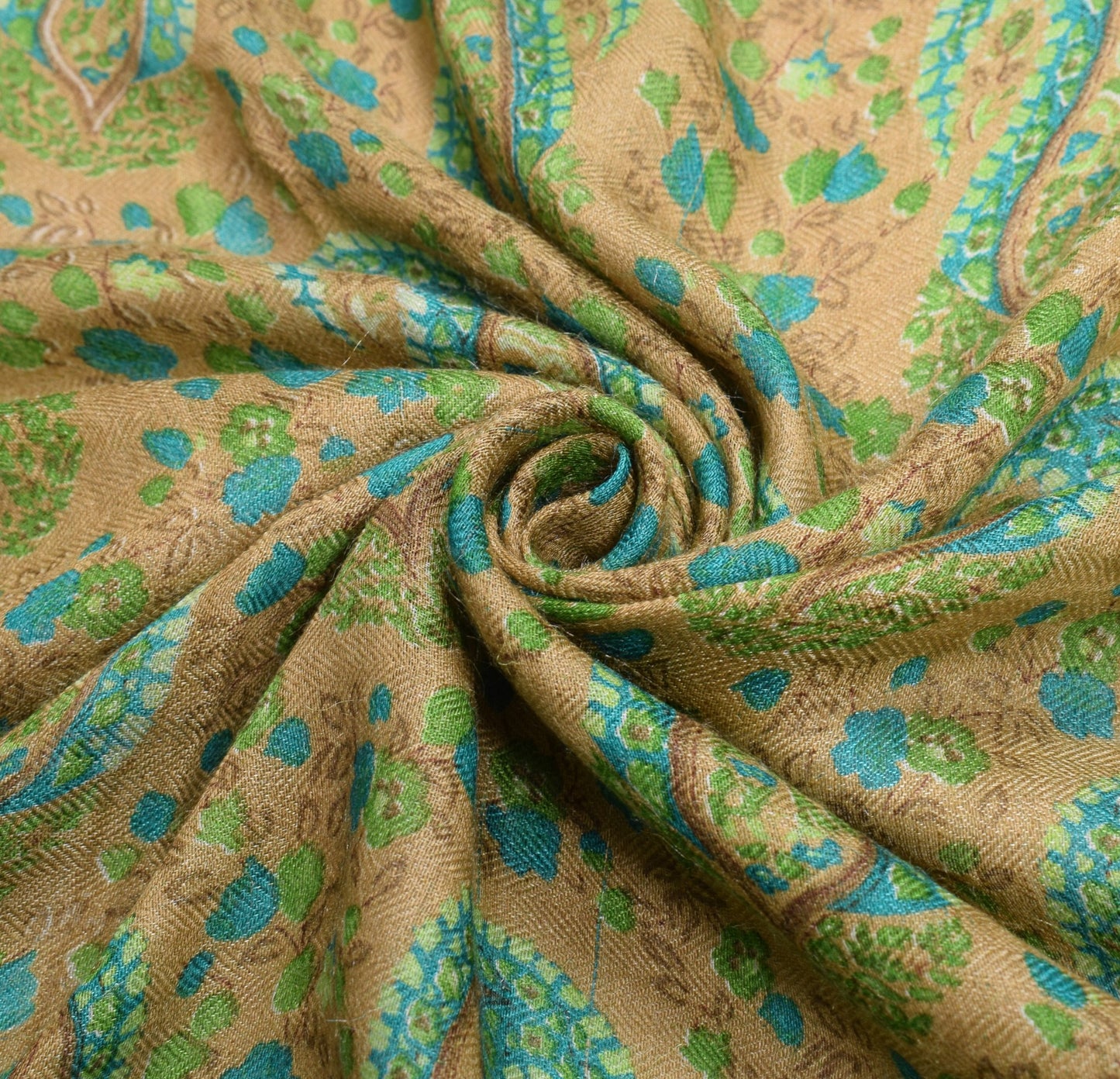 Sushila Vintage Brown Printed Dupatta Pure Woolen Woven Soft Indian Long Stole