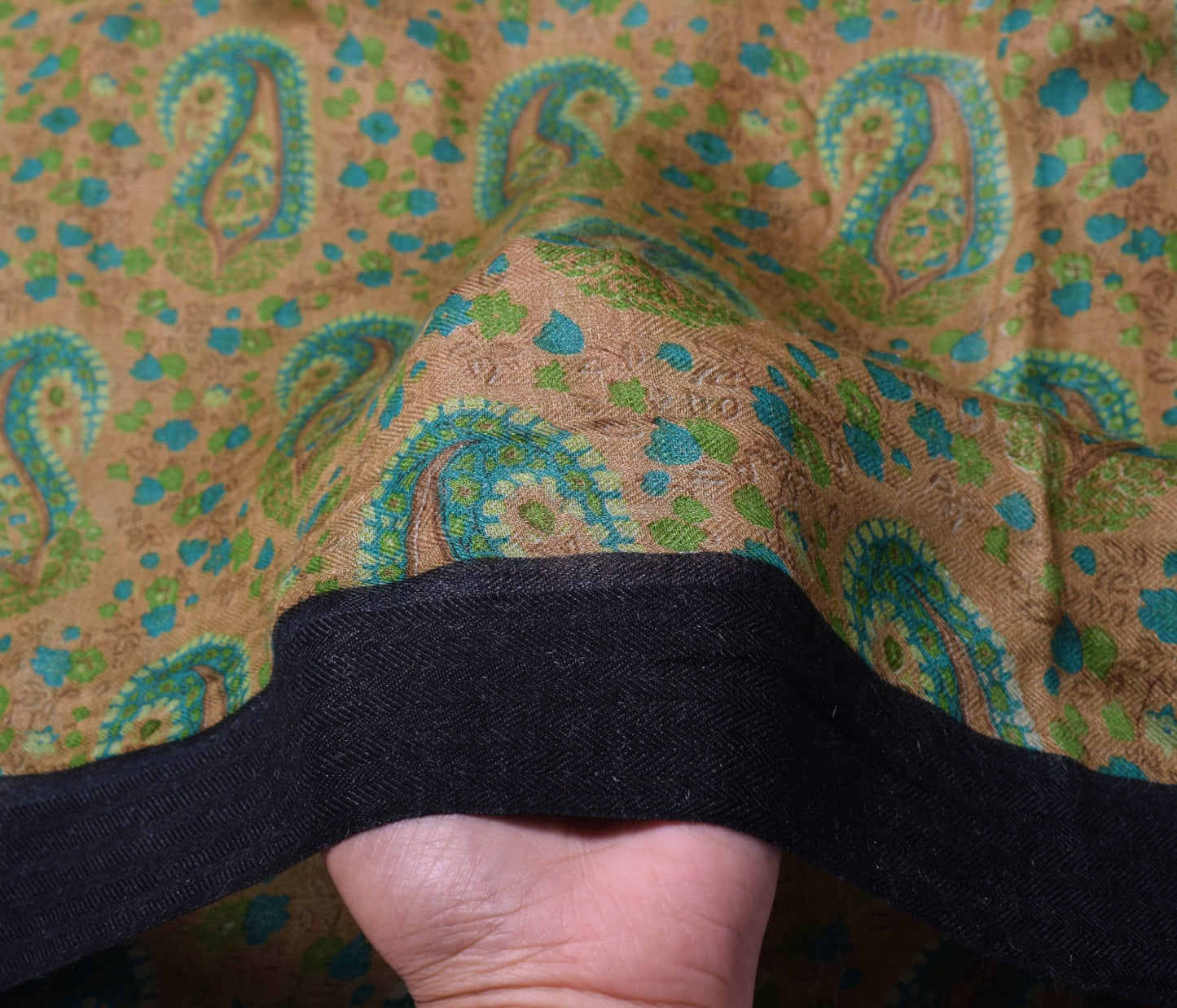 Sushila Vintage Brown Printed Dupatta Pure Woolen Woven Soft Indian Long Stole