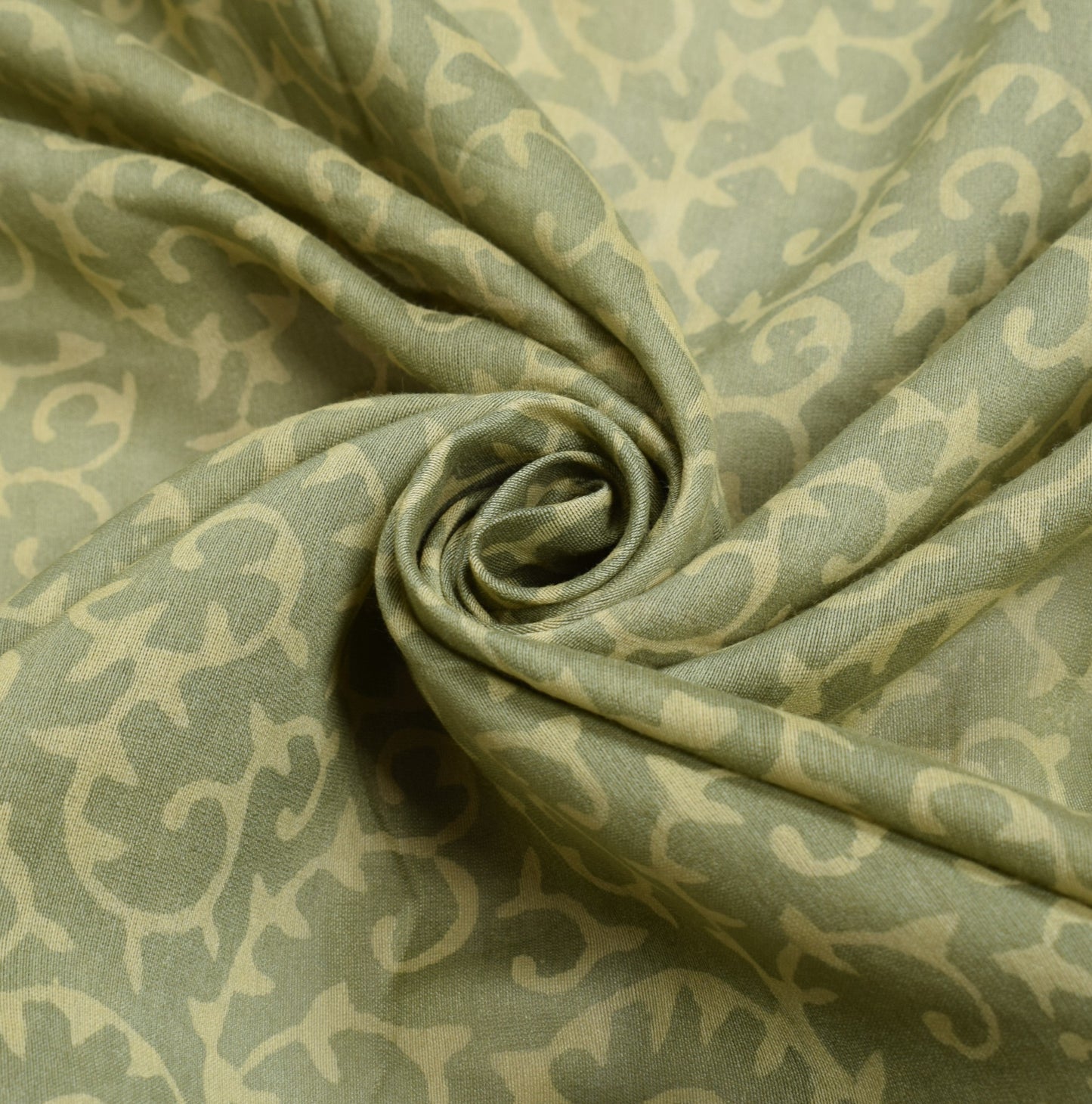 Sushila Vintage Green Handmade Dupatta Pure Cotton Silk Printed Soft Long Stole