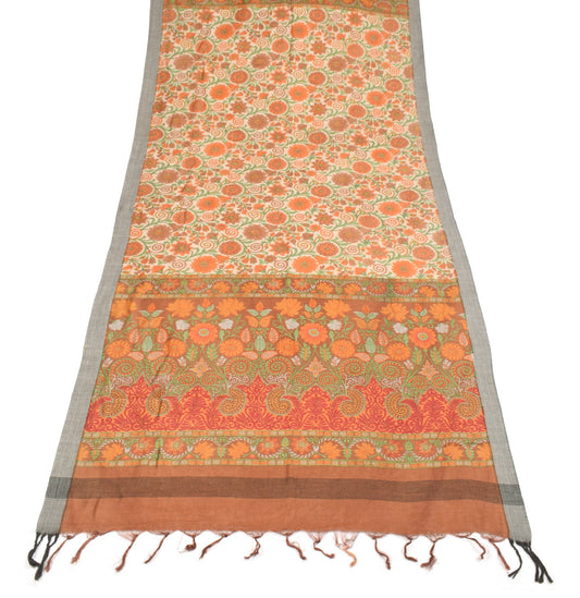 Sushila Vintage Brown Floral Dupatta Soft Pure Woolen Printed & Woven Long Stole