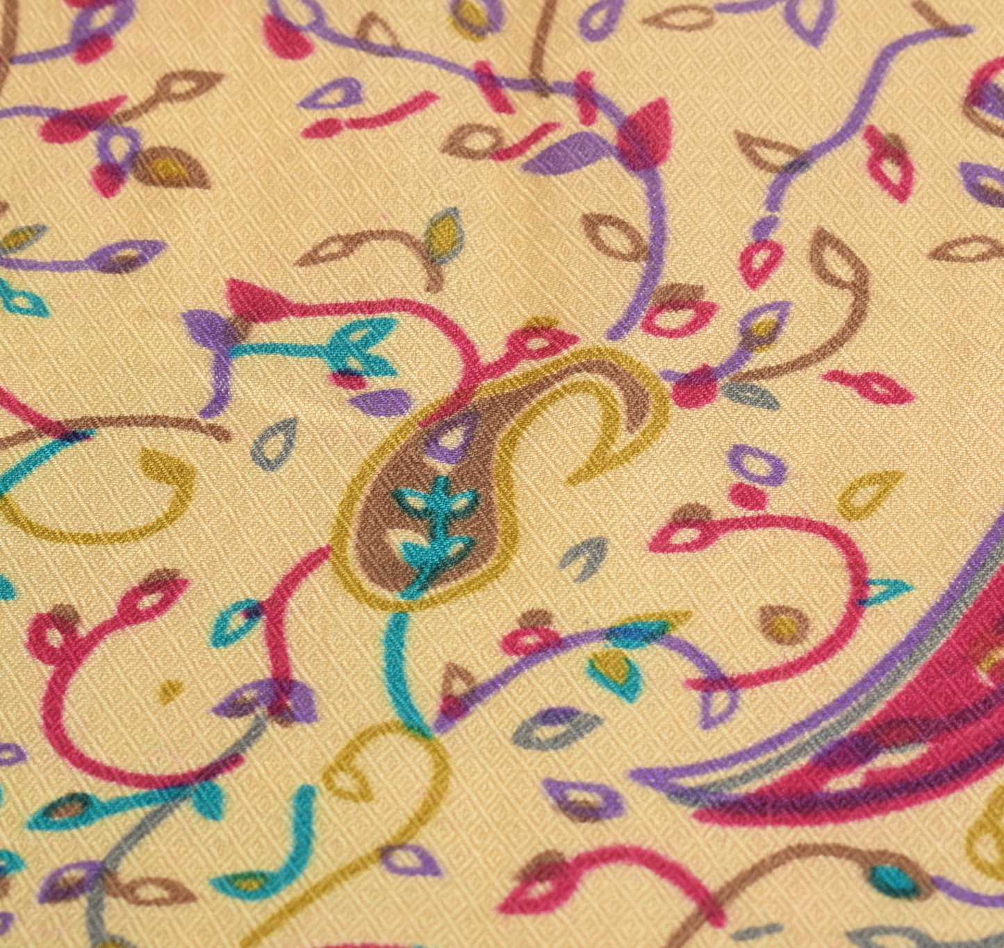 Sushila Vintage Beige paisley Dupatta Printed&Woven Pure Woolen Soft Long Stole